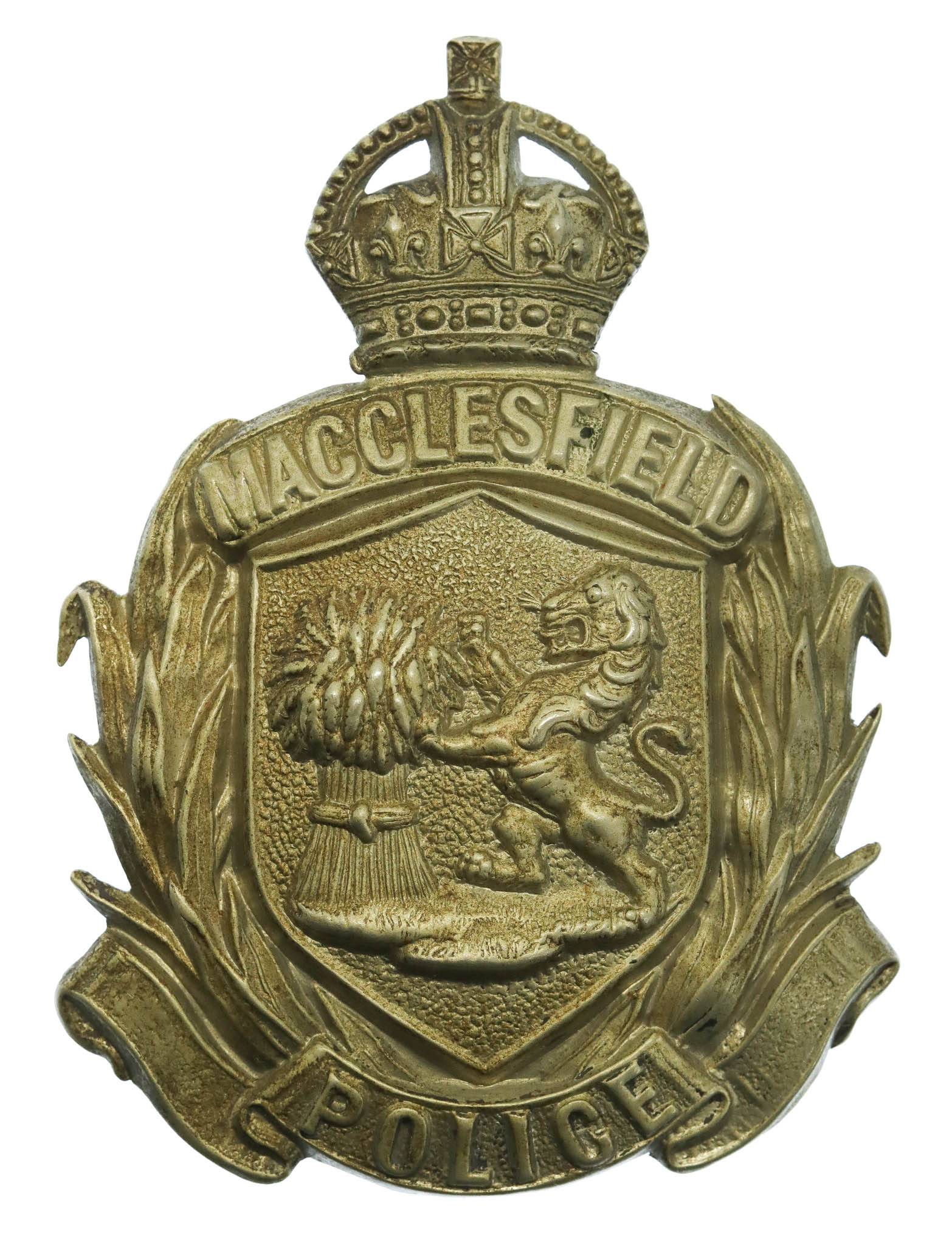 Macclesfield Borough Police Helmet Plate - King's Crown
