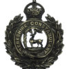 Berkshire Constabulary Black Wreath Helmet Plate - King's Crown