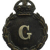 Gloucestershire Constabulary Black Wreath Helmet Plate - King's Crown