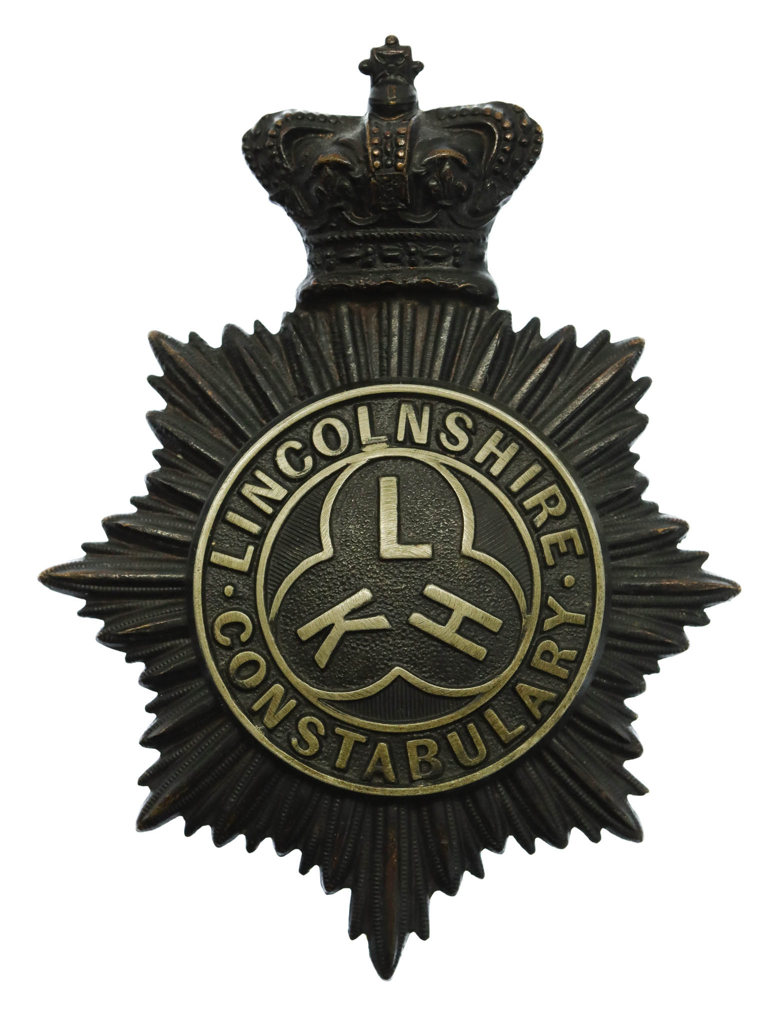 Victorian Lincolnshire Constabulary Helmet Plate
