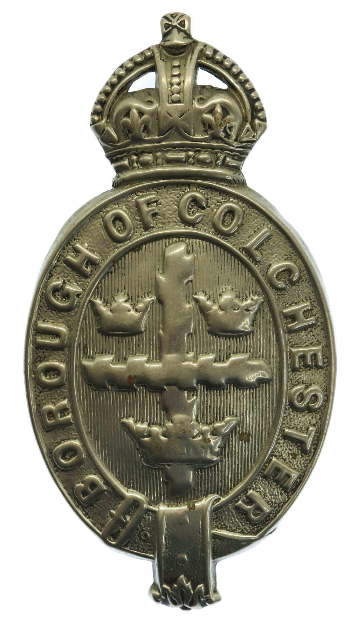 Colchester Borough Police Helmet Plate - King's Crown