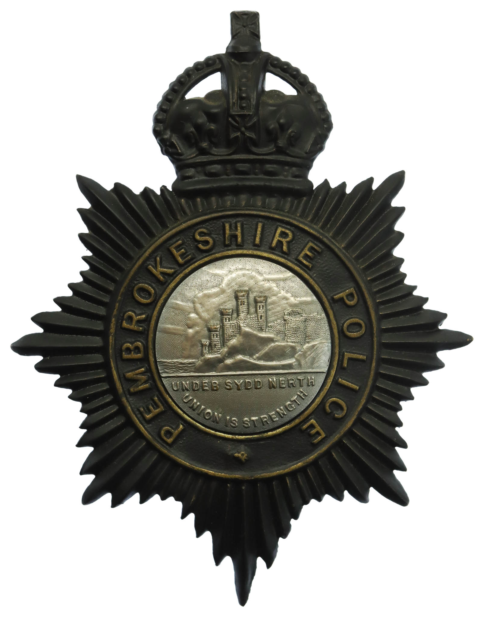 Pembrokeshire Police Helmet Plate - King's Crown