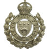 Leeds City Police White Metal Wreath Cap Badge - King's Crown