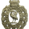 Liverpool City Police White Metal Wreath Helmet Plate - King's Crown