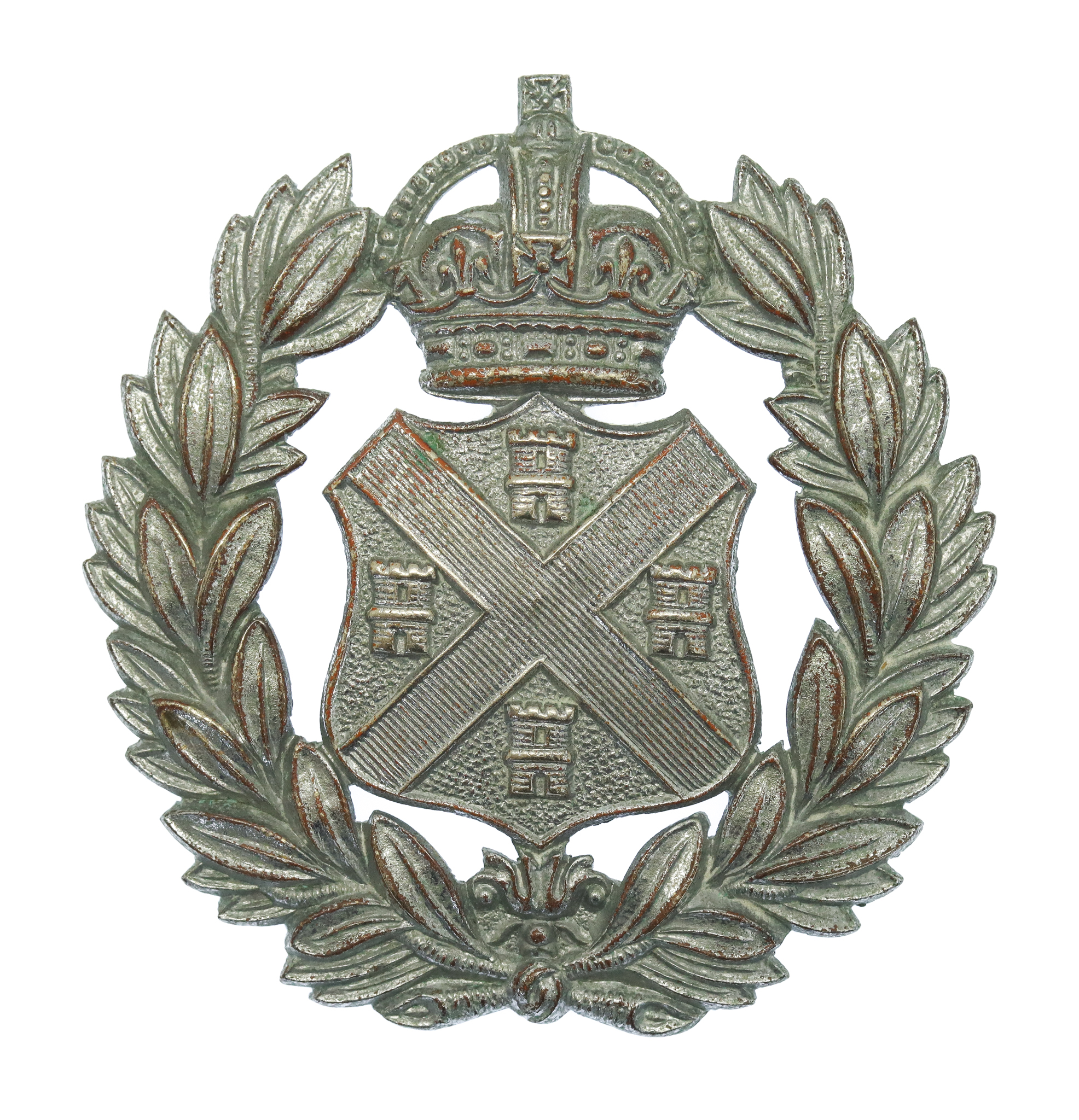 Plymouth City Police Wreath Cap Badge - King's Crown