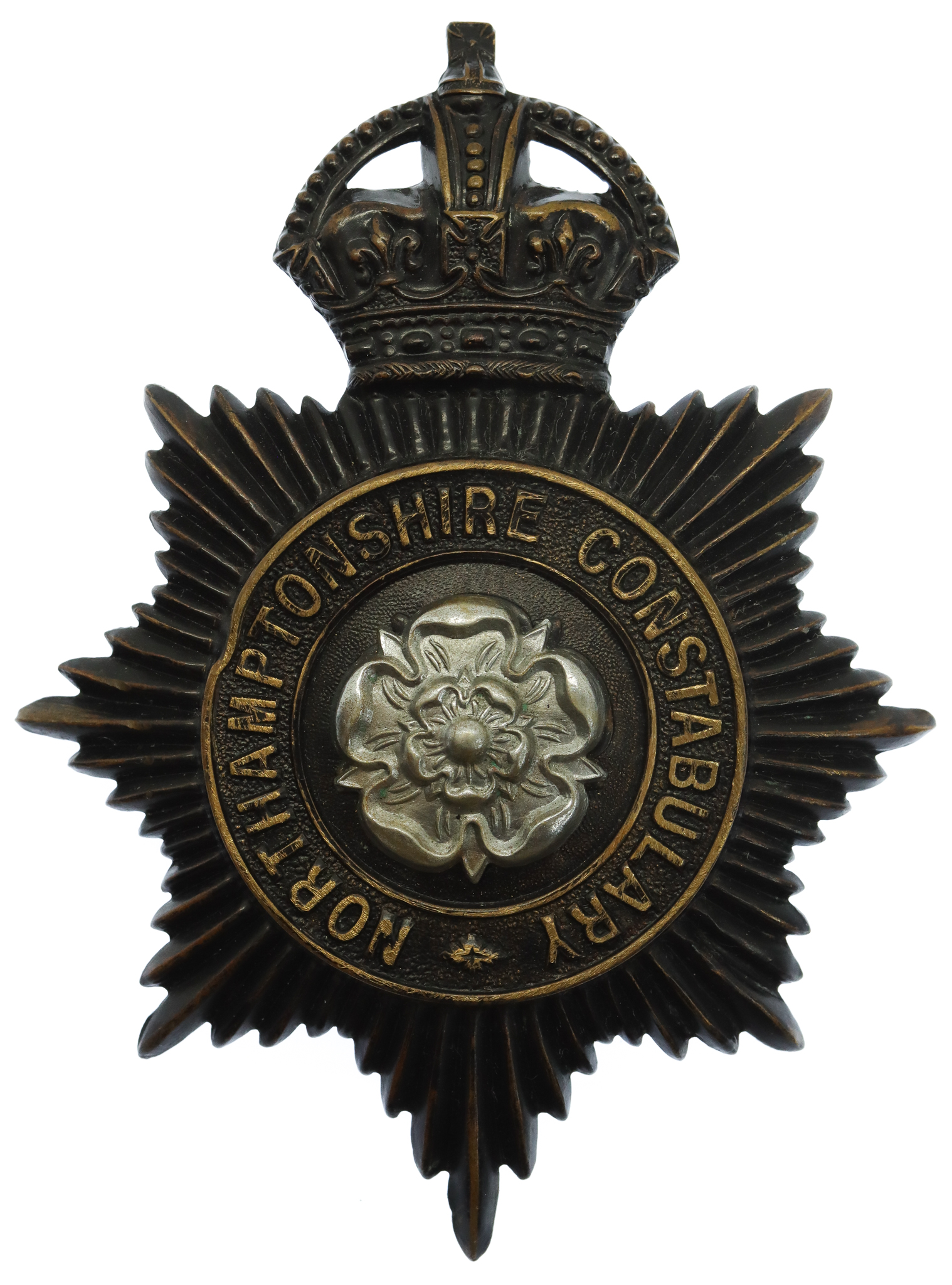 Northamptonshire Constabulary Night Helmet Plate - King's Crown
