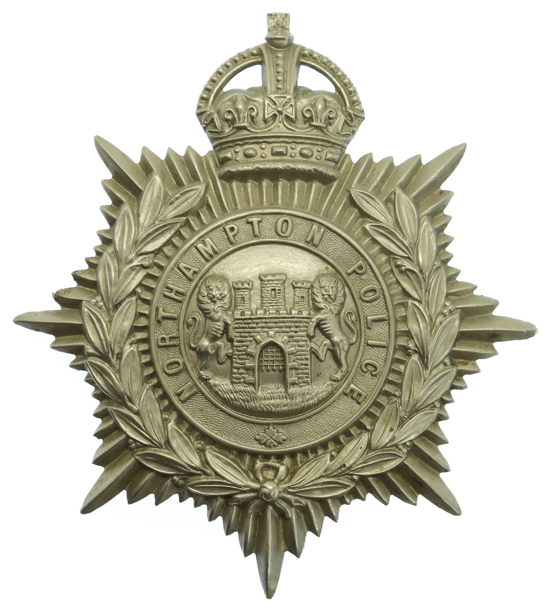 Northampton Borough Police Helmet Plate - King's Crown