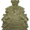 Leicester City Police White Metal Helmet Plate - King's Crown