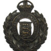 Lancashire Constabulary Black Wreath Helmet Plate - King's Crown