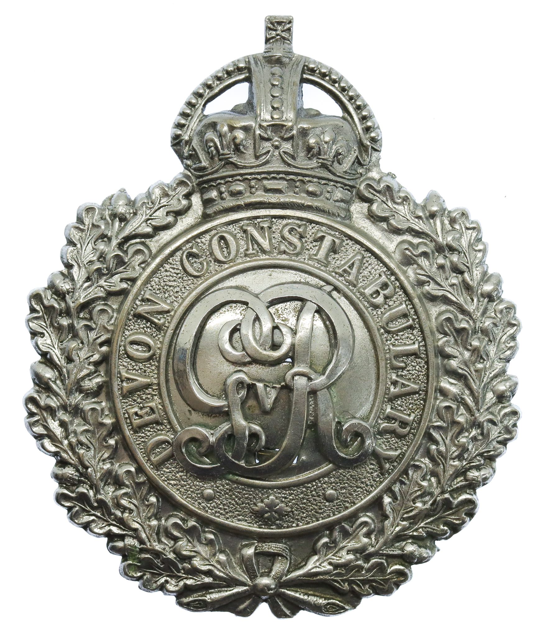 George V Devon Constabulary Wreath Helmet Plate