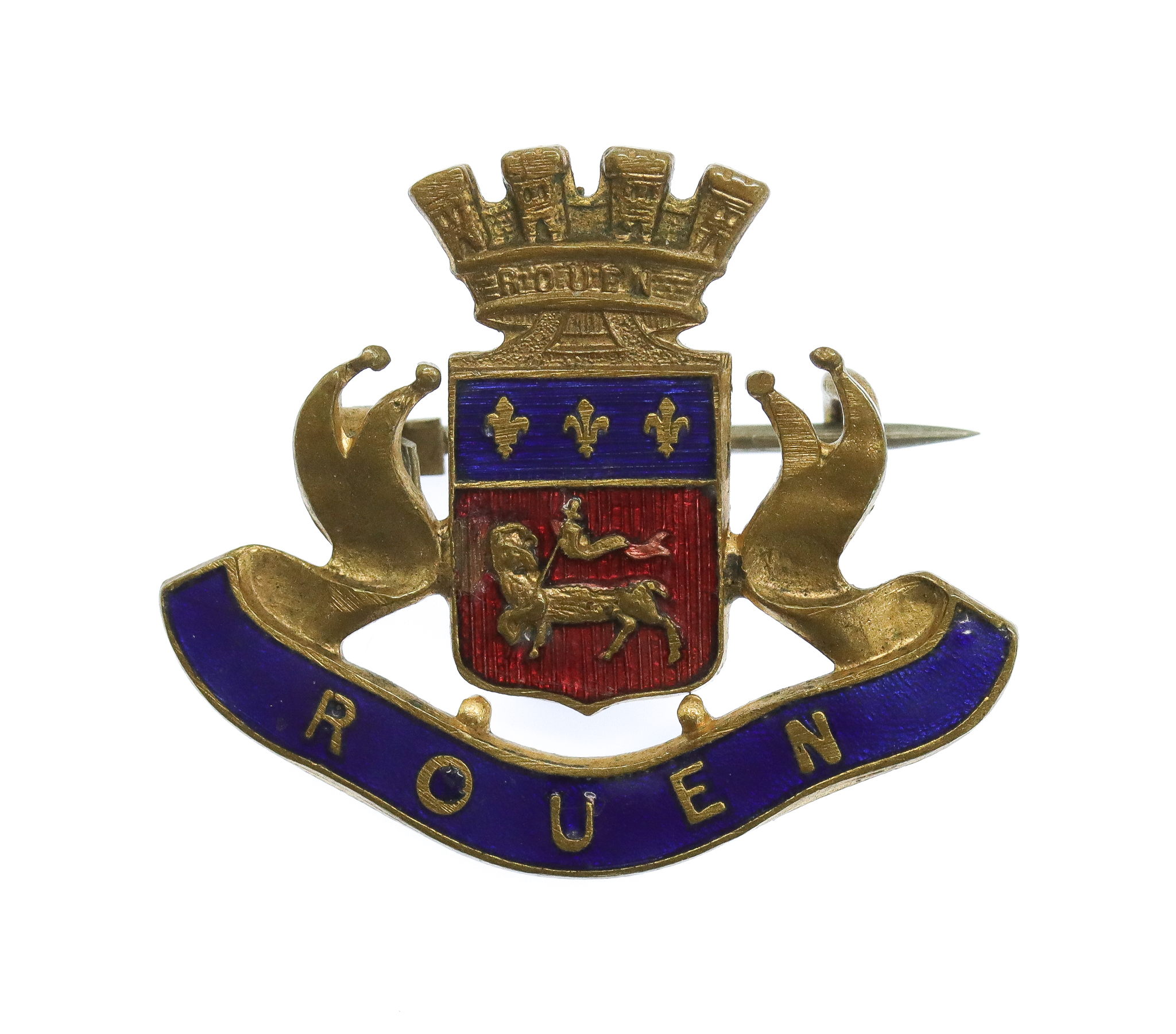 WW1 Rouen Enamelled Sweetheart Brooch