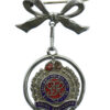George VI Royal Engineers Enamelled Bow Suspension Sweetheart Brooch