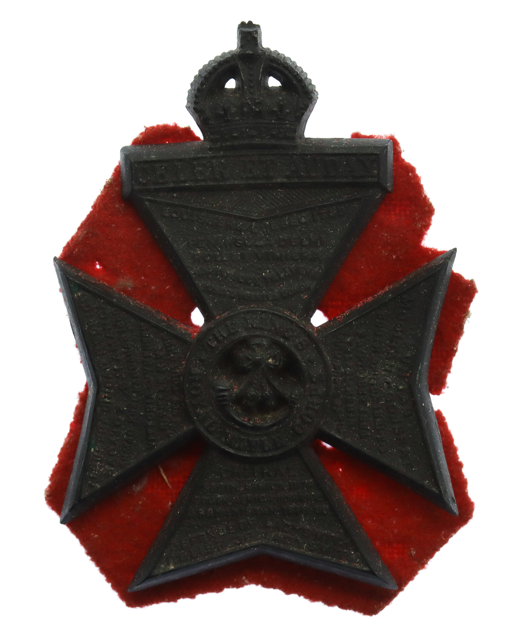 King's Royal Rifle Corps (K.R.R.C.) WW2 Plastic Economy Cap Badge