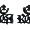Pair of Royal Green Jackets (Bugle/RGJ) Black Anodised (Staybrite) Shoulder Titles
