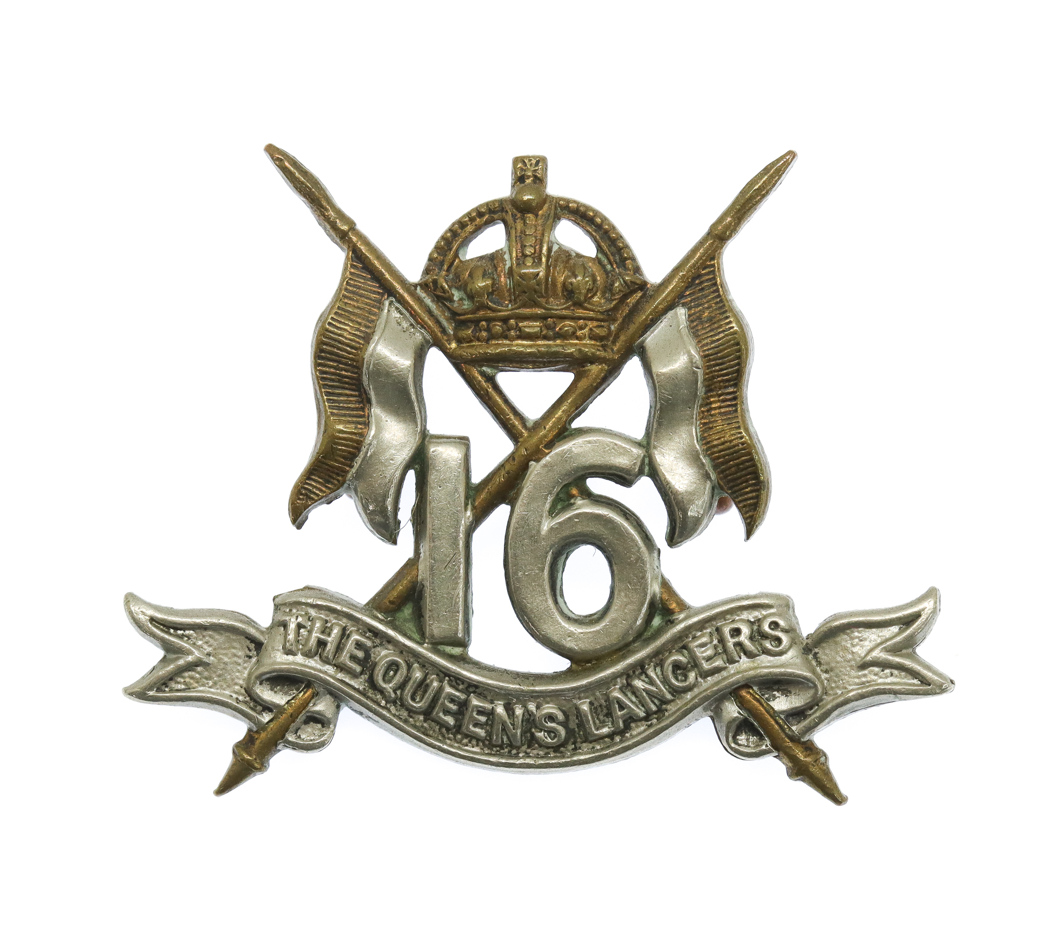 16th The Queen's Lancers Collar Badge - King's Crown