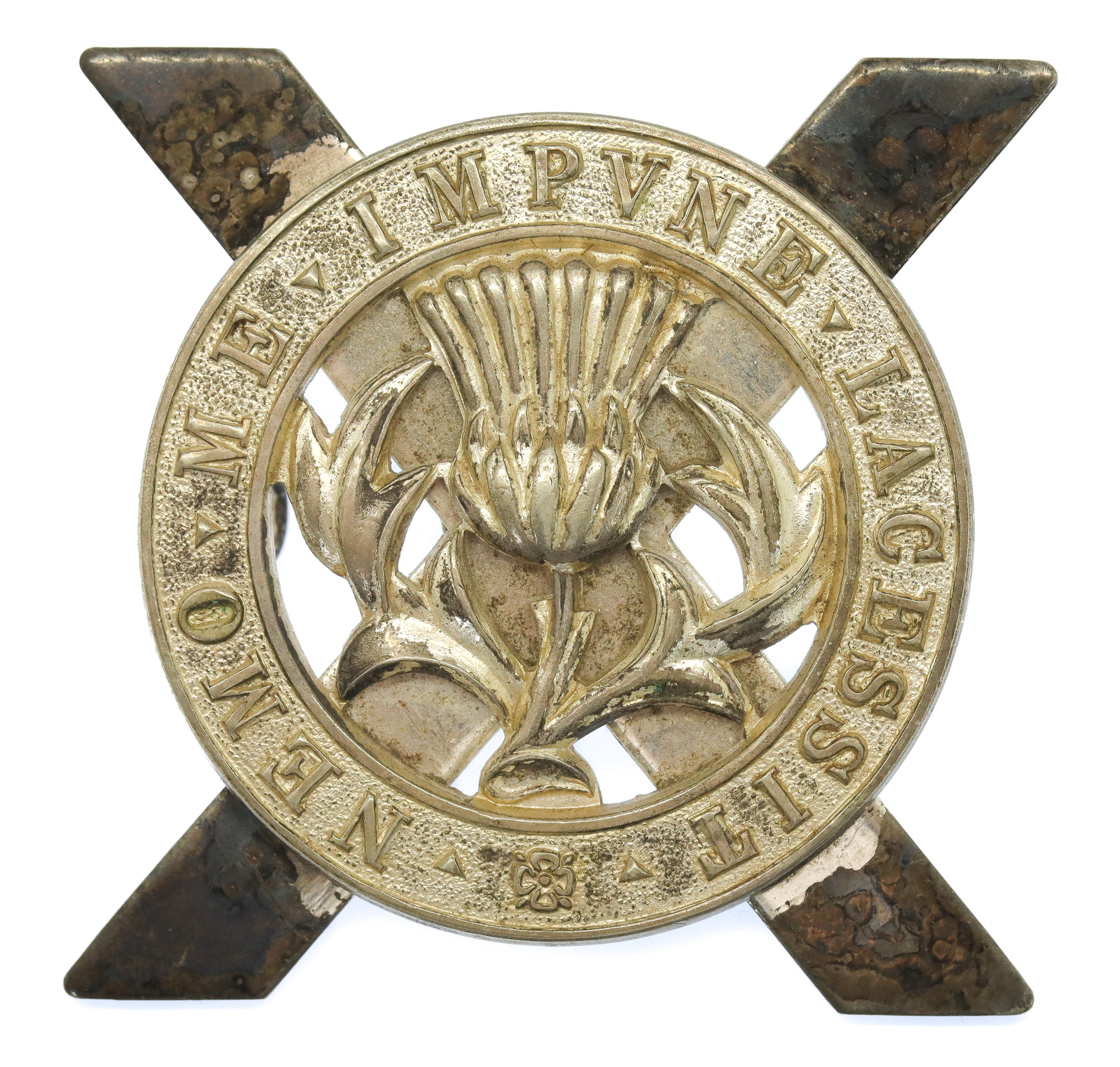 Lowland Brigade Officer's Silvered Glengarry Badge