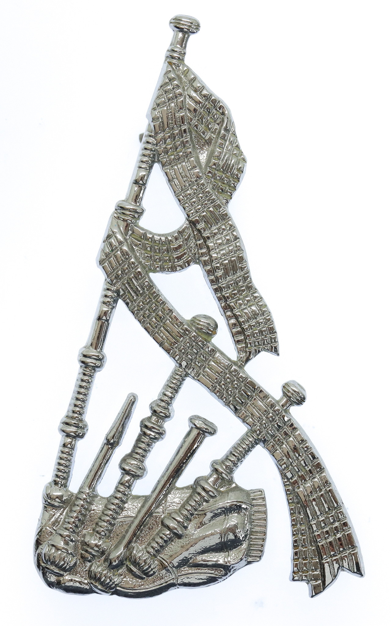 British Army Pipers Chrome Arm Badge