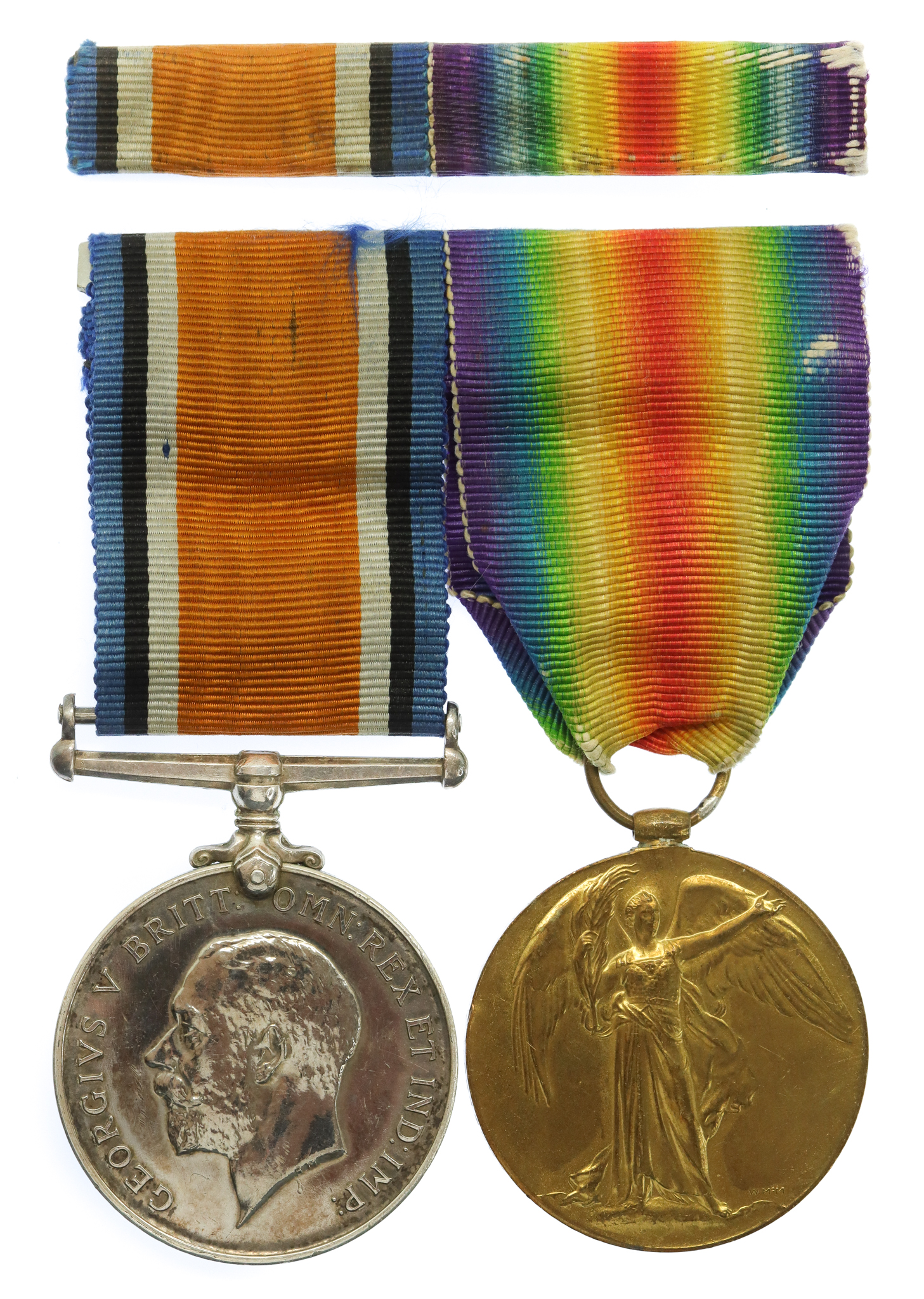 WW1 British War & Victory Medal Pair - Pte. W. Jackson, King's Royal Rifle Corps - Wounded