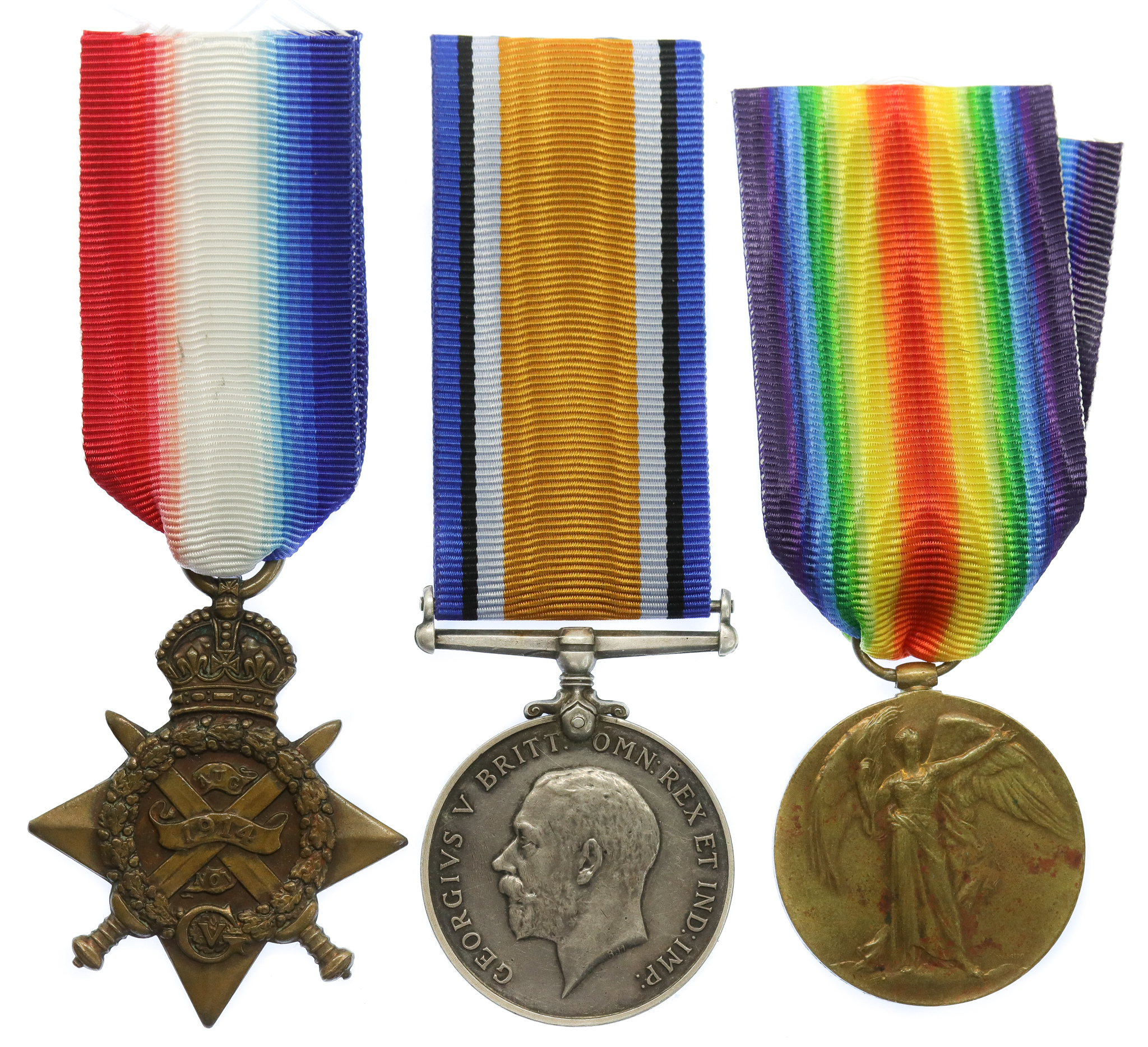 WW1 1914 Mons Star Medal Trio - Cpl. J. Higham, Royal Artillery