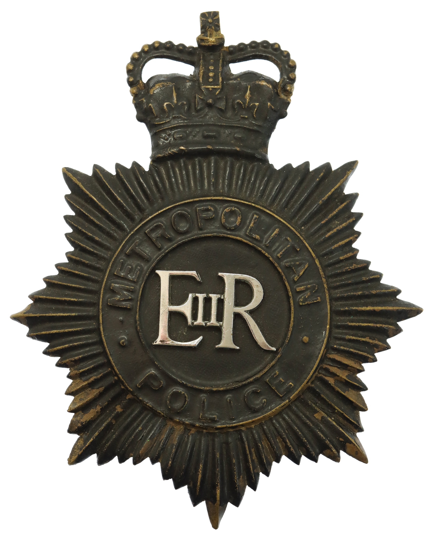 Metropolitan Police Night Helmet Plate - Queen's Crown