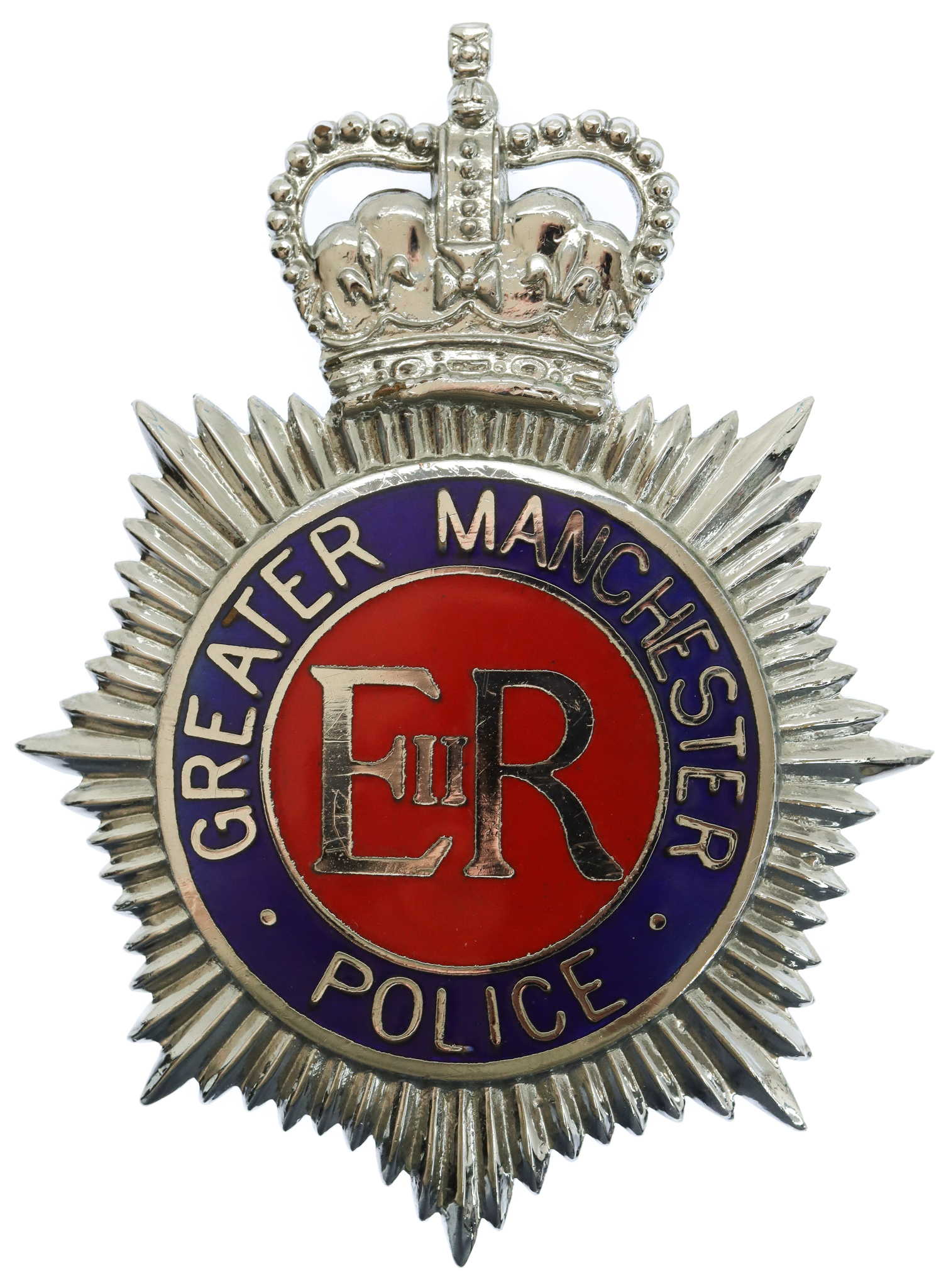 Greater Manchester Police Enamelled Helmet Plate - Queen's Crown