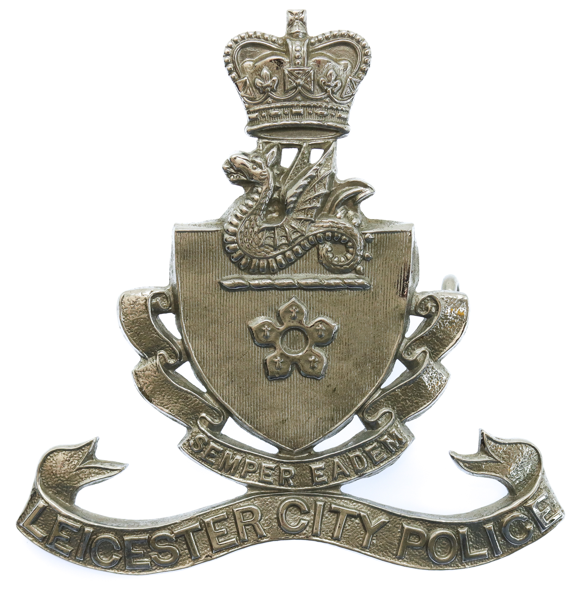 Leicester City Police Cap Badge - Queen's Crown