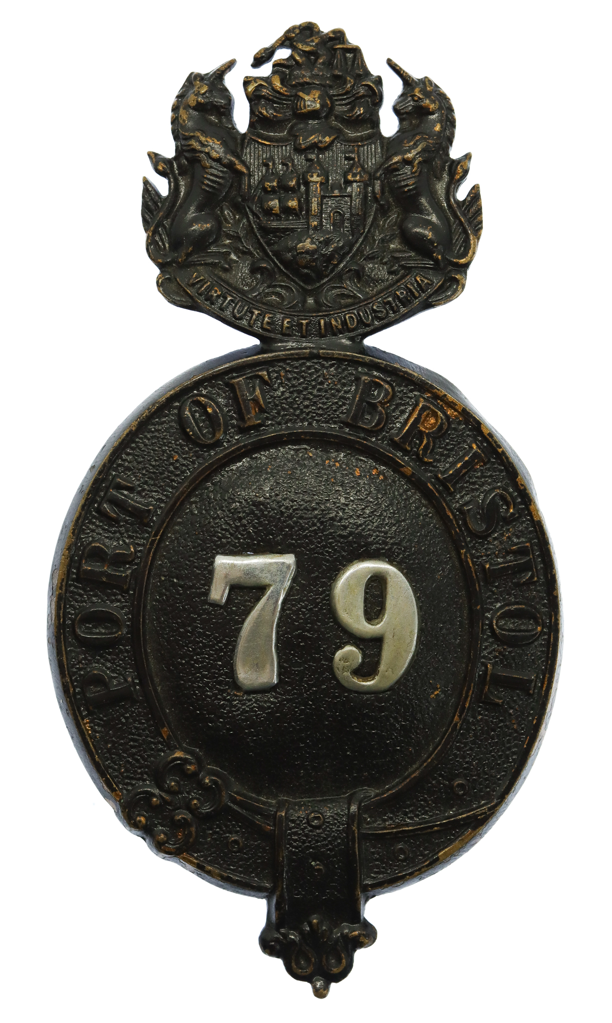 Port of Bristol Police Black Helmet Plate (79)