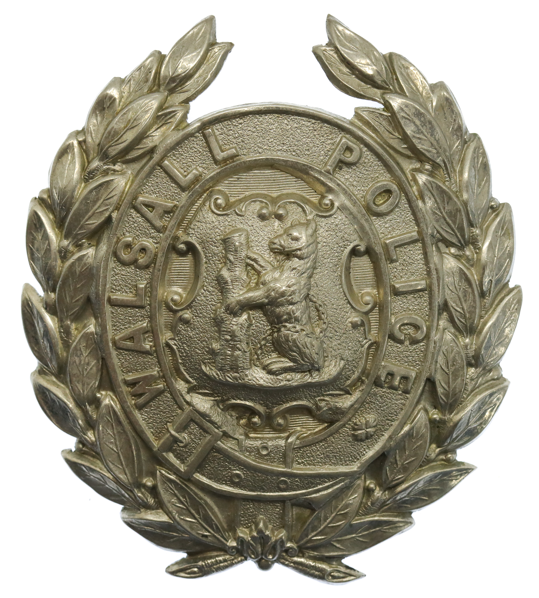 Walsall Borough Police Wreath Helmet Plate