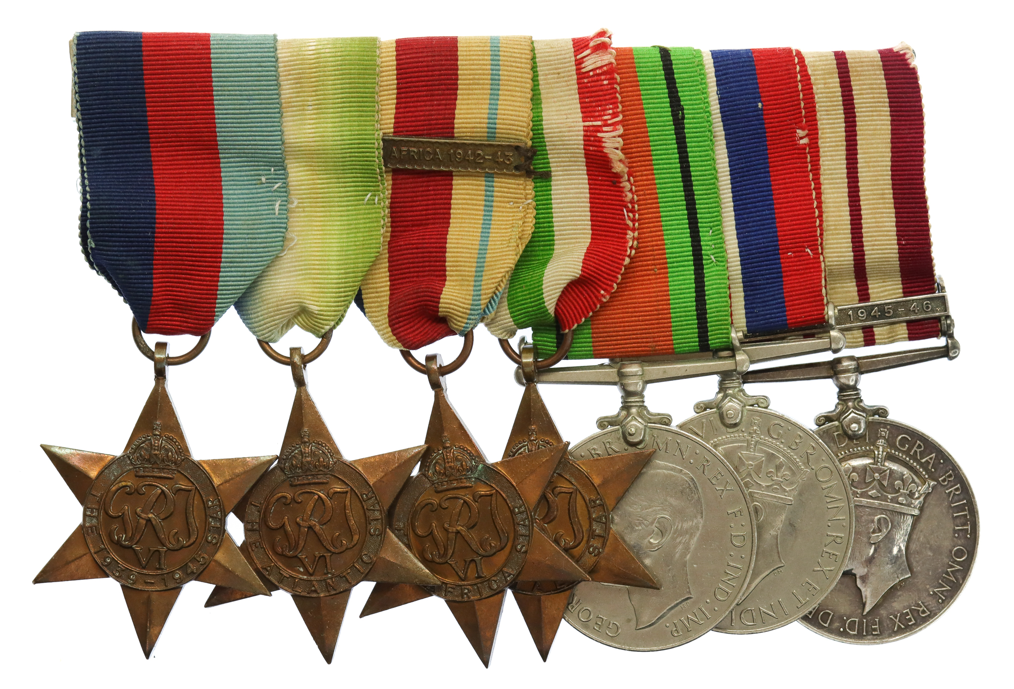 WW2 and Naval General Service Medal (Clasp - S.E. Asia 1945-46) Group of Seven - Ldg. Smn. A.E. Mack, Royal Navy