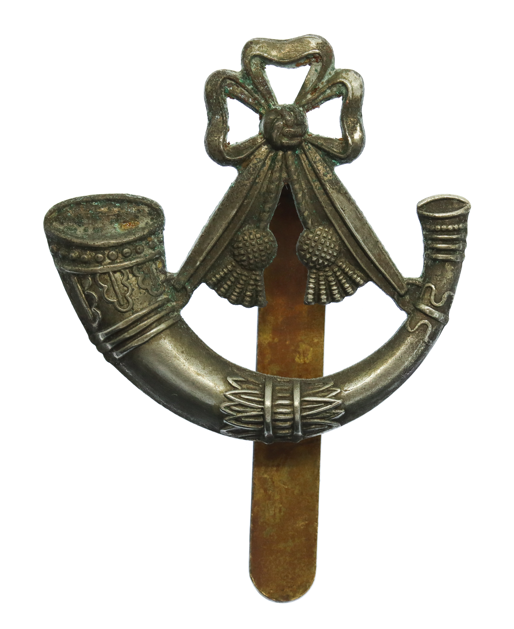 Light Infantry White Metal Cap Badge