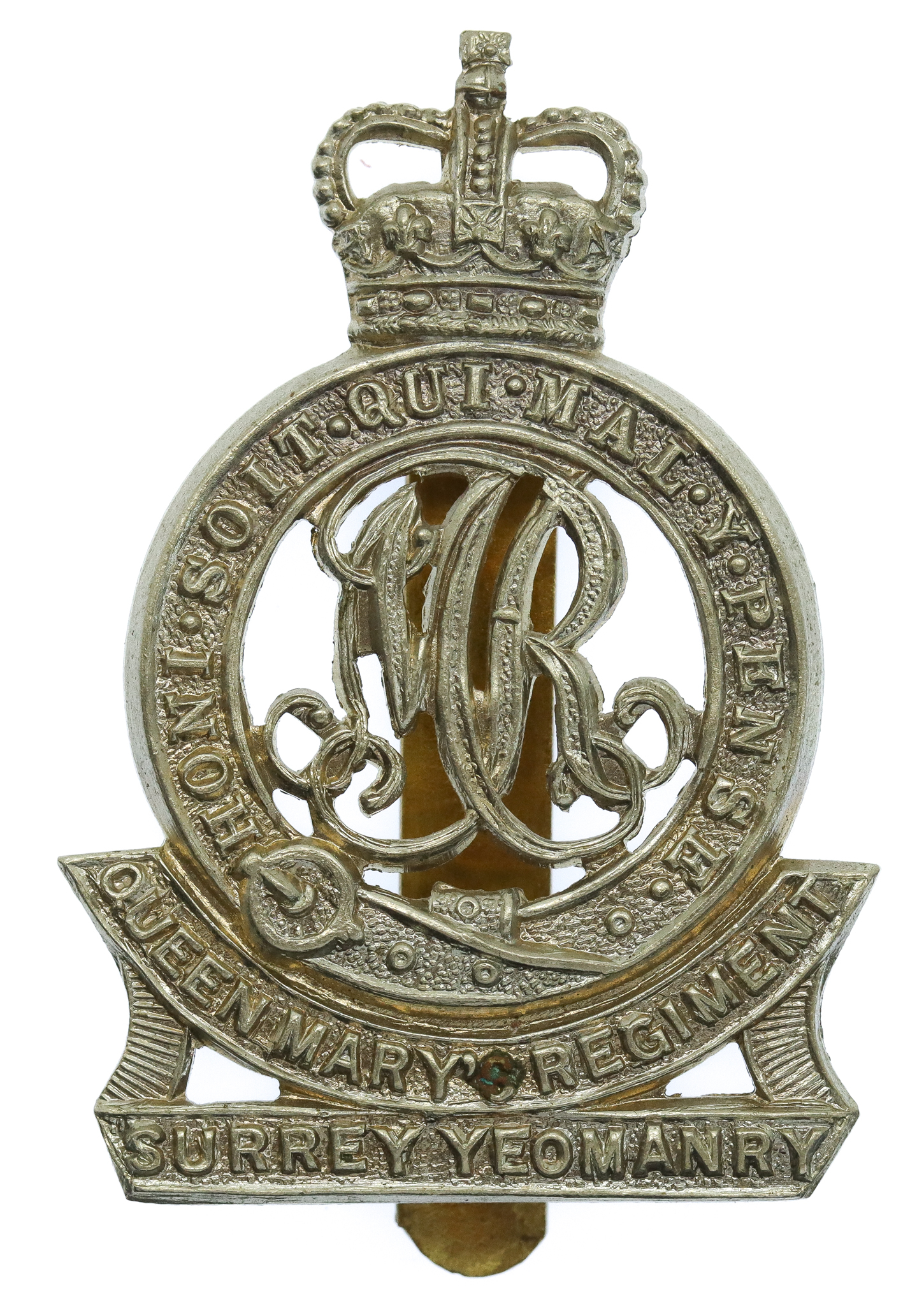 Surrey Yeomanry (Queen Mary's Regiment) Cap Badge - Queen's Crown
