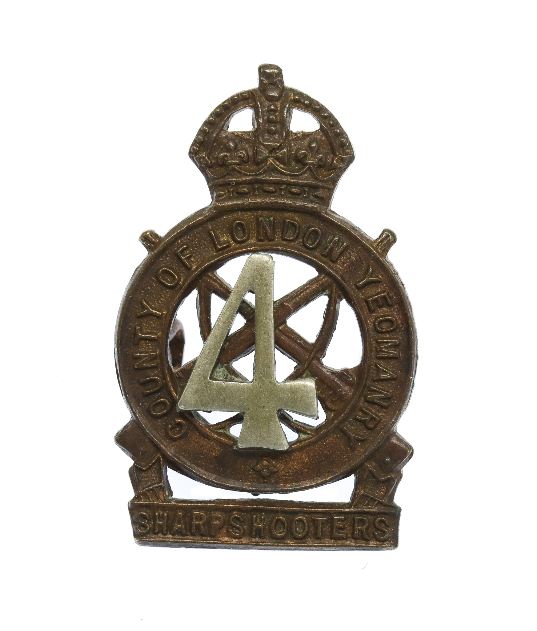 4th County of London Yeomanry (Sharpshooters) Field Service Cap/Collar Badge