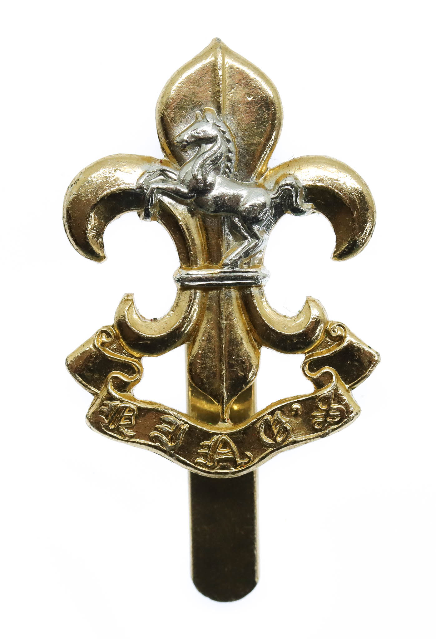 The King's Regiment Anodised (Staybrite) Cap Badge