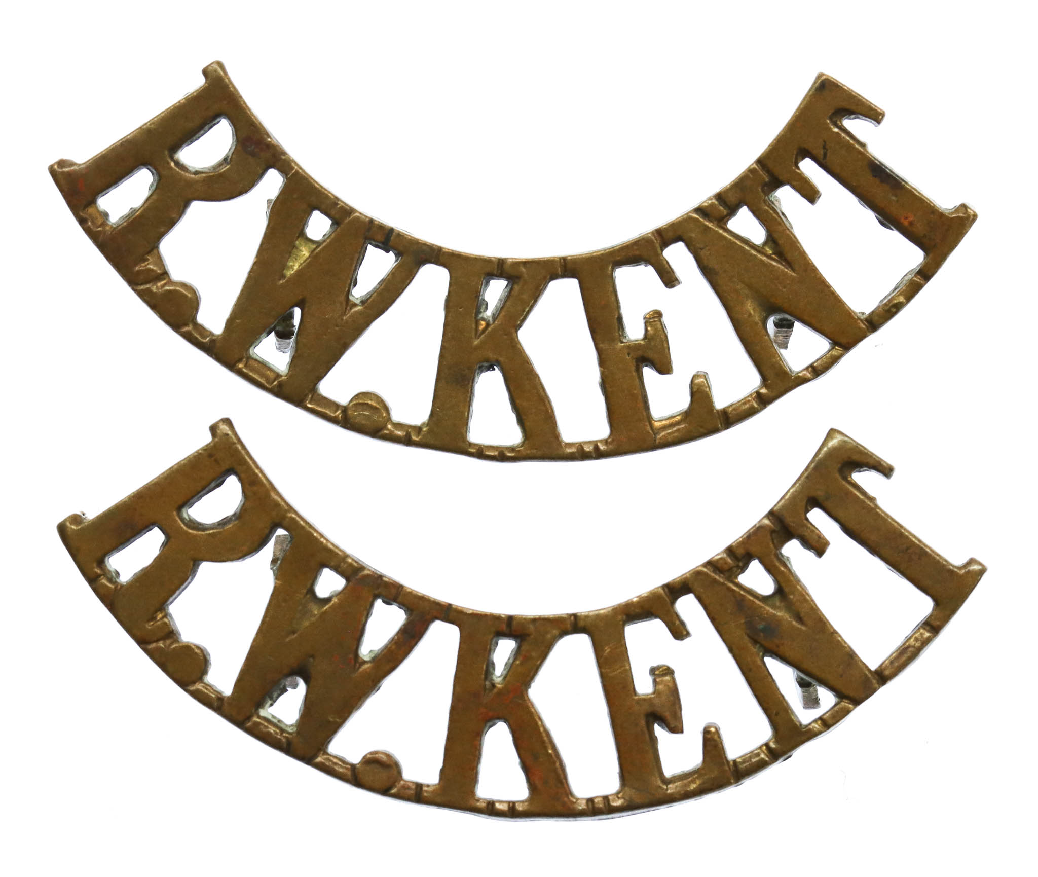 Pair of Royal West Kent Regiment (R.W. KENT) Shoulder Titles