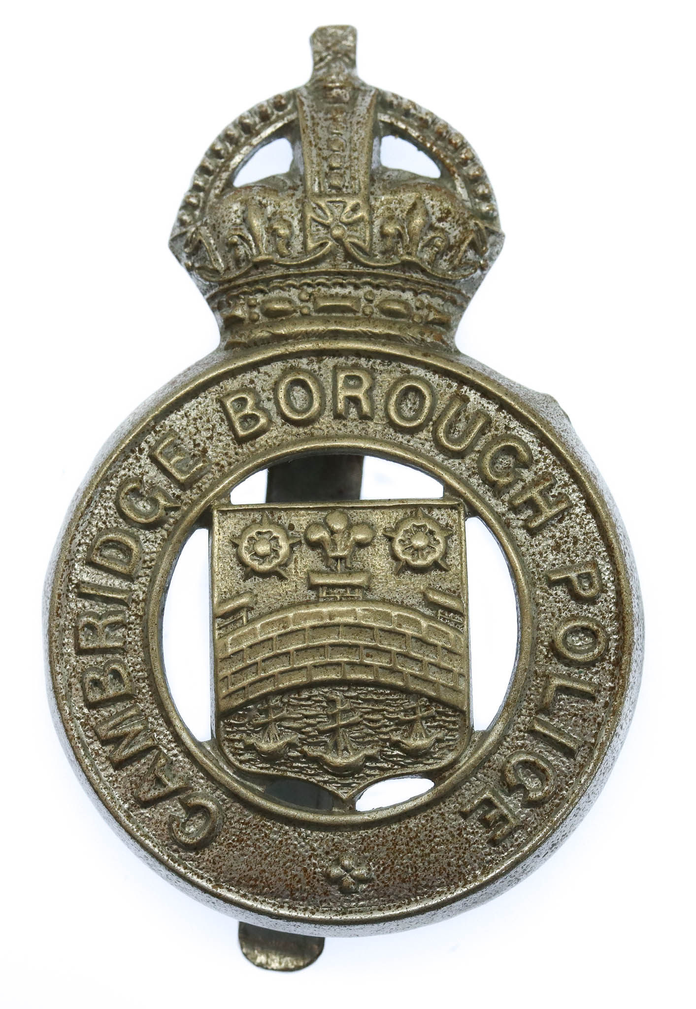 Cambridge Borough Police Cap Badge - King's Crown