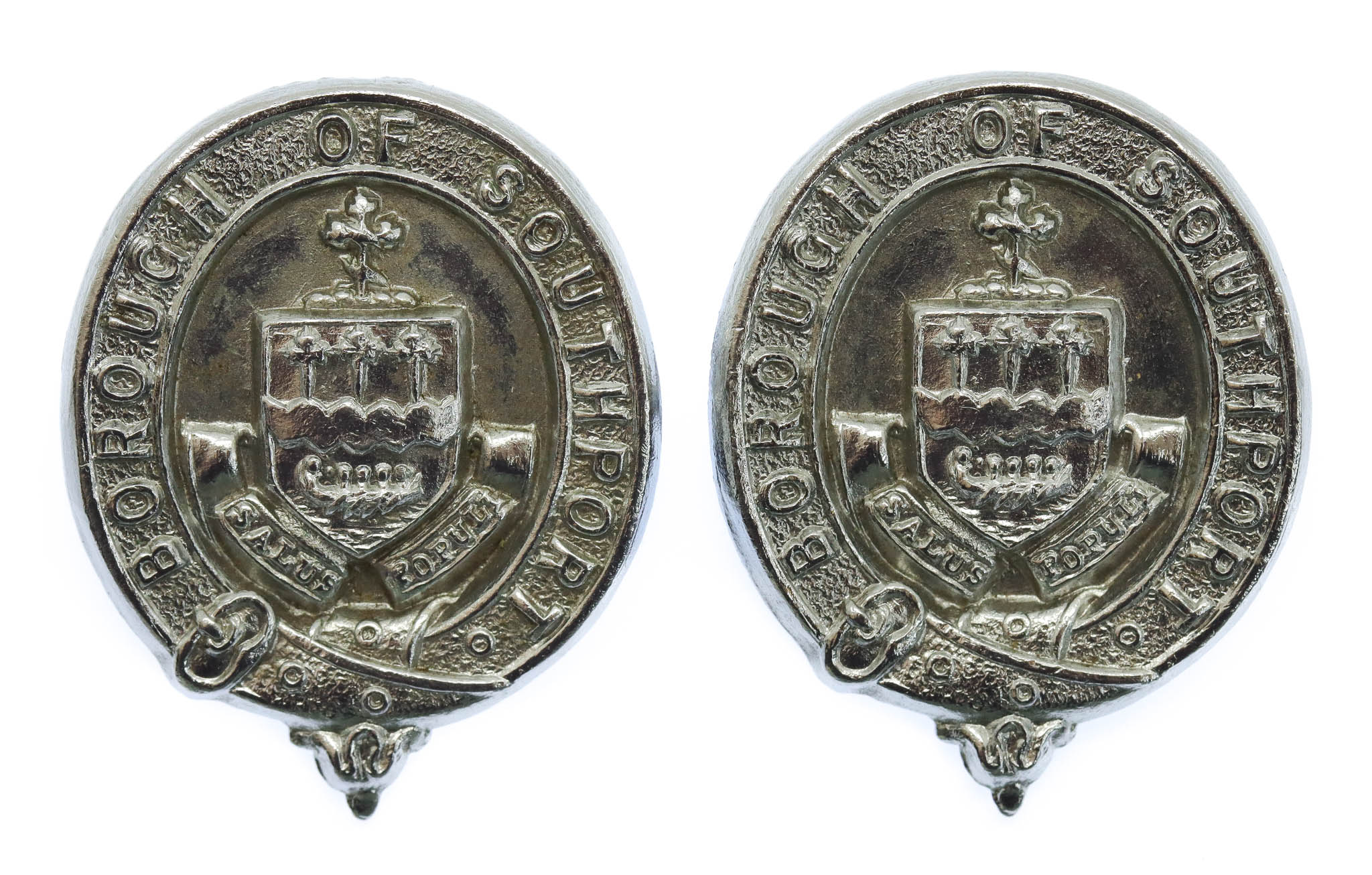 Pair of Southport Borough Police Collar Badges