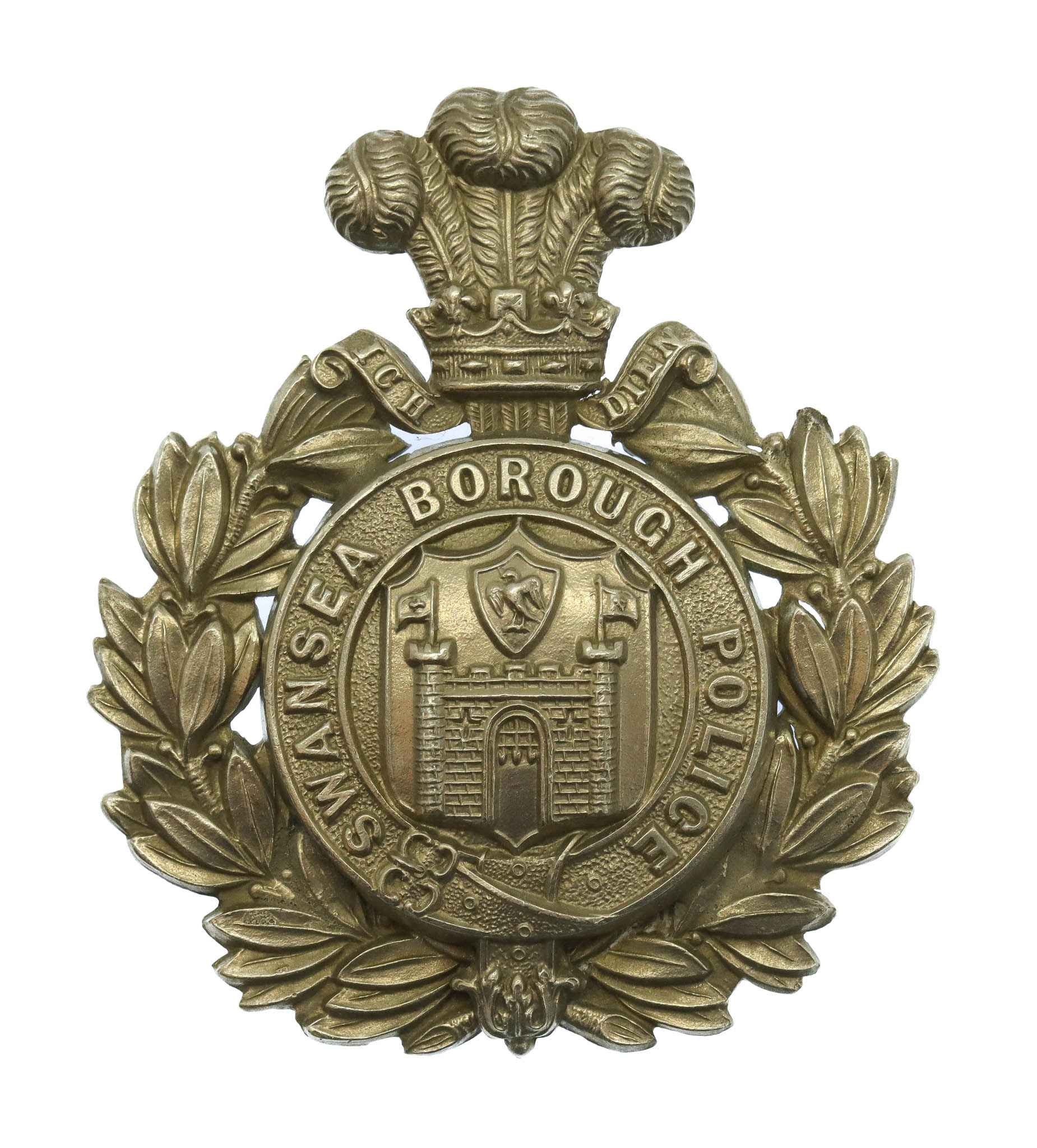 Swansea Borough Police Small Wreath Helmet Plate/Kepi Badge