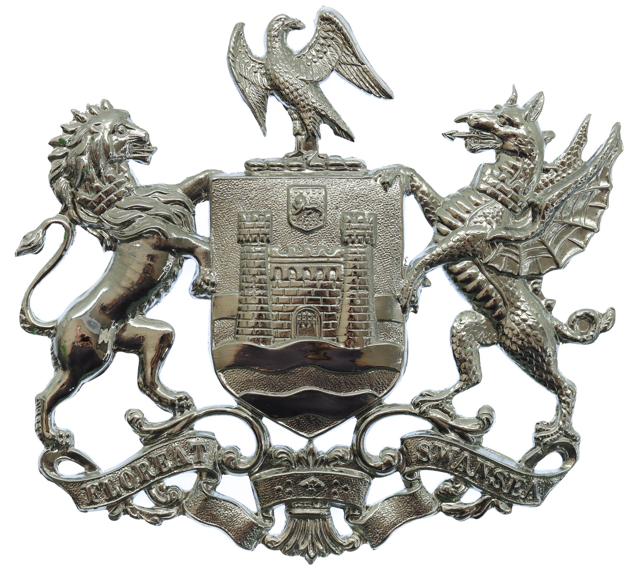 Swansea Borough Police Coat of Arms Helmet Plate