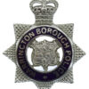 Warrington Borough Police Senior Officer's Enamelled Cap Badge - Queen's Crown