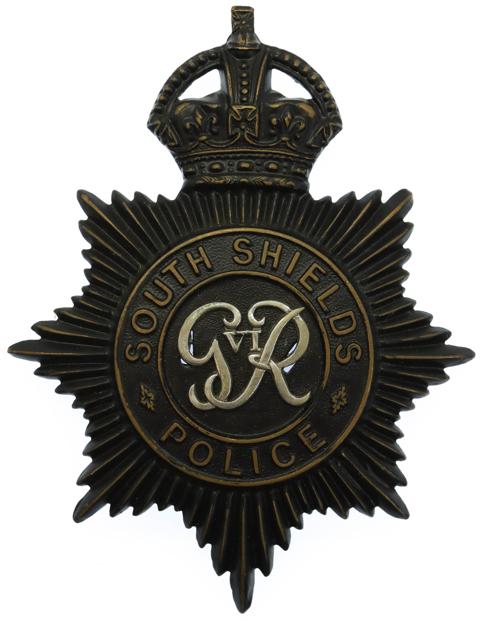 George VI South Shields Police Night Helmet Plate