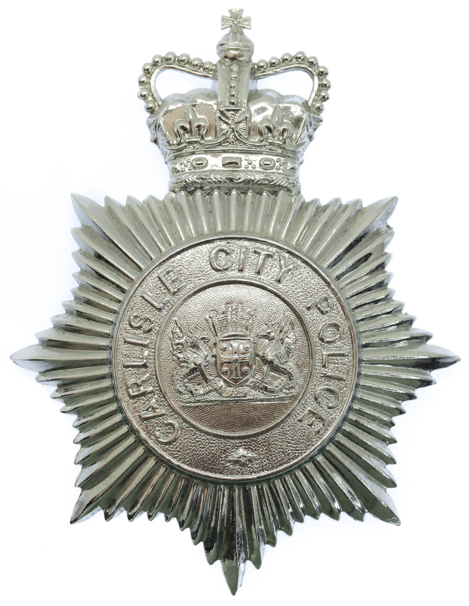 Carlisle City Police Helmet Plate - Queen's Crown