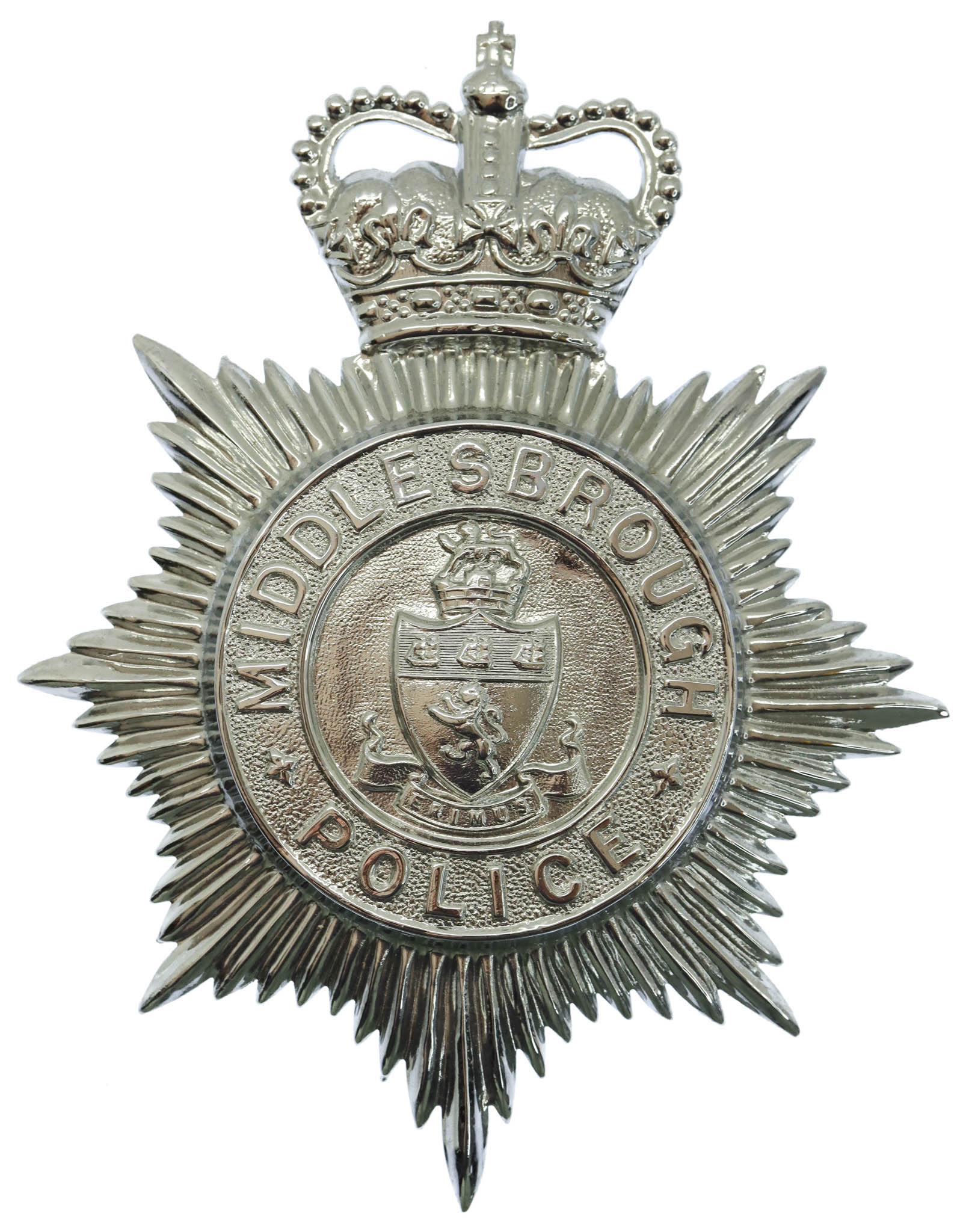 Middlesbrough Borough Police Helmet Plate - Queen's Crown