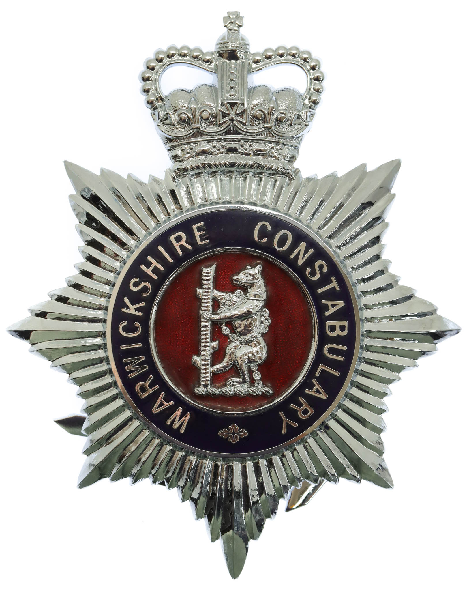Warwickshire Constabulary Enamelled Helmet Plate - Queen's Crown