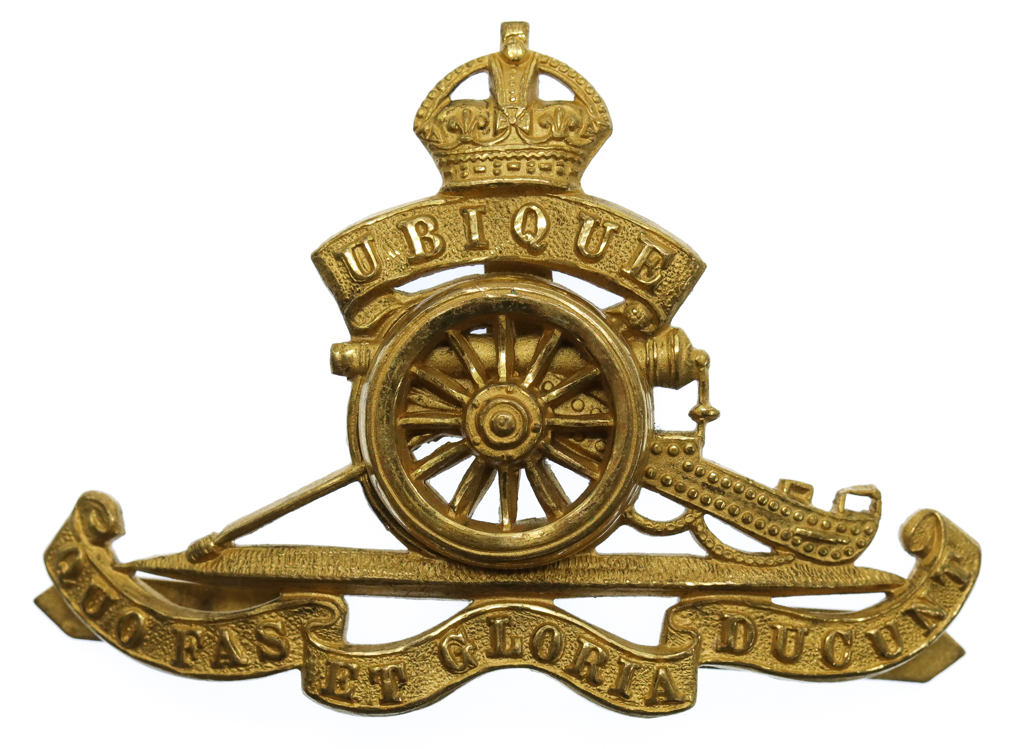 Royal Artillery Officer's Dress Cap Badge - King's Crown