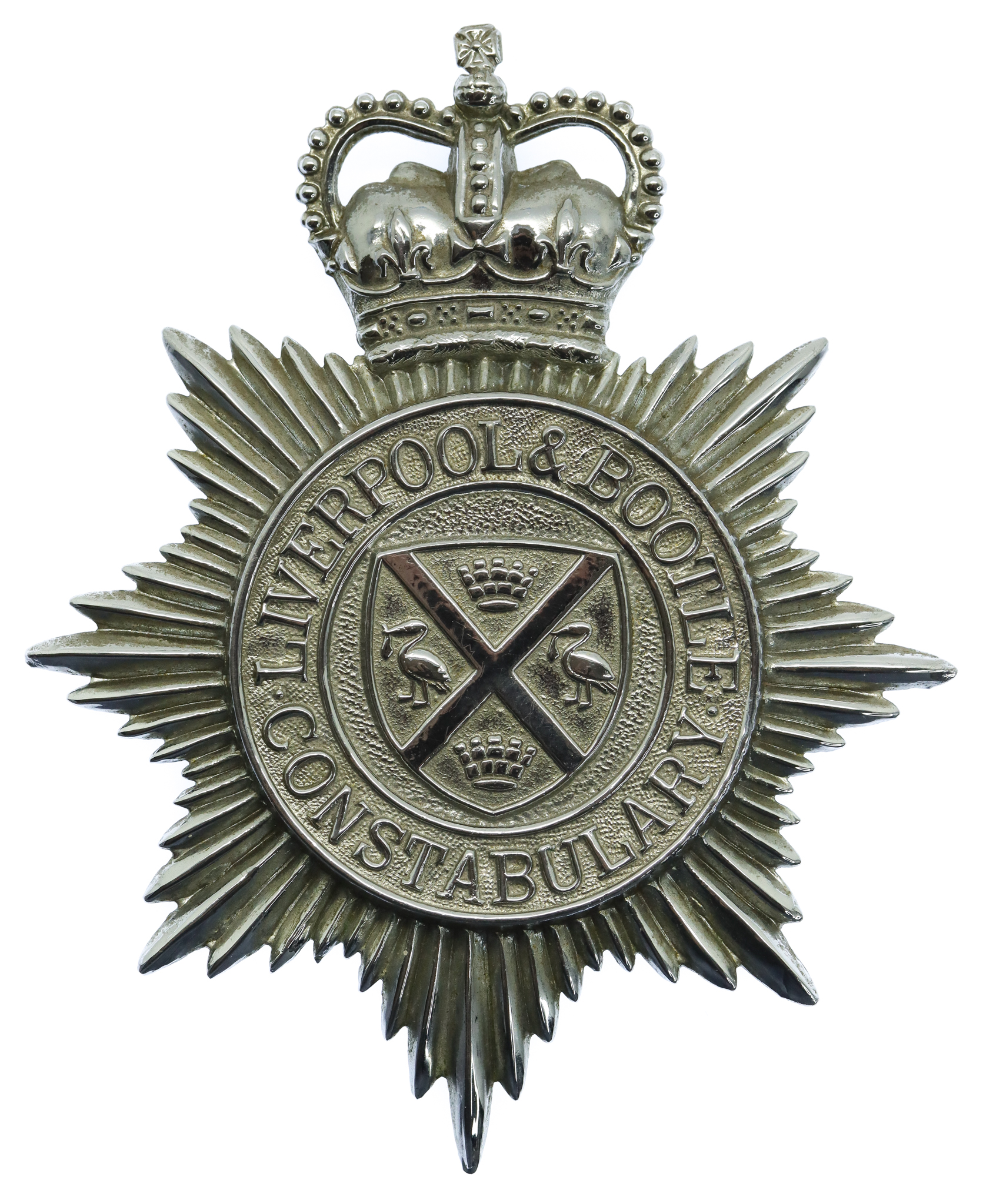 Liverpool & Bootle Constabulary Helmet Plate - Queen's Crown