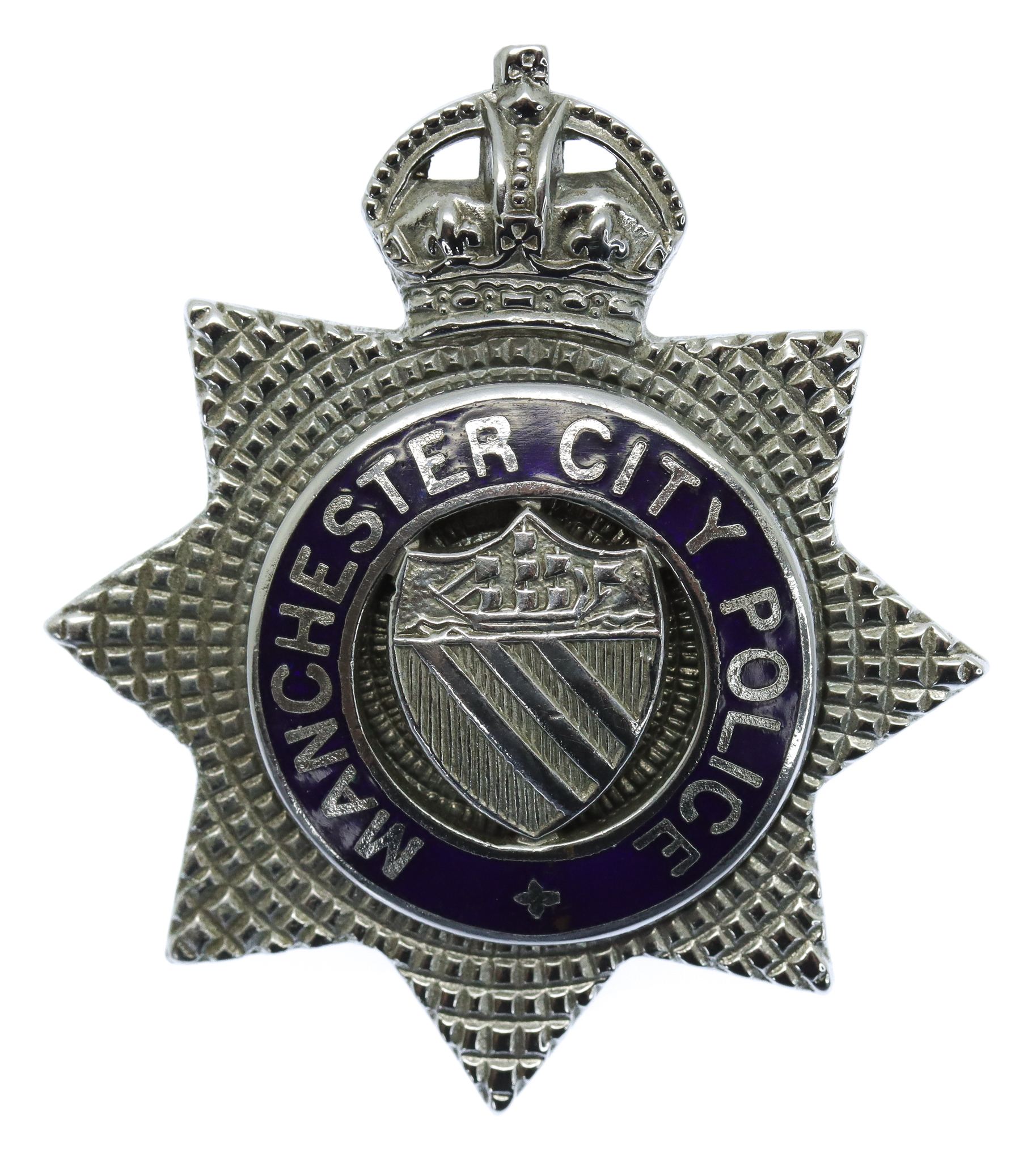Manchester City Police Senior Officer's Enamelled Cap Badge - King's Crown