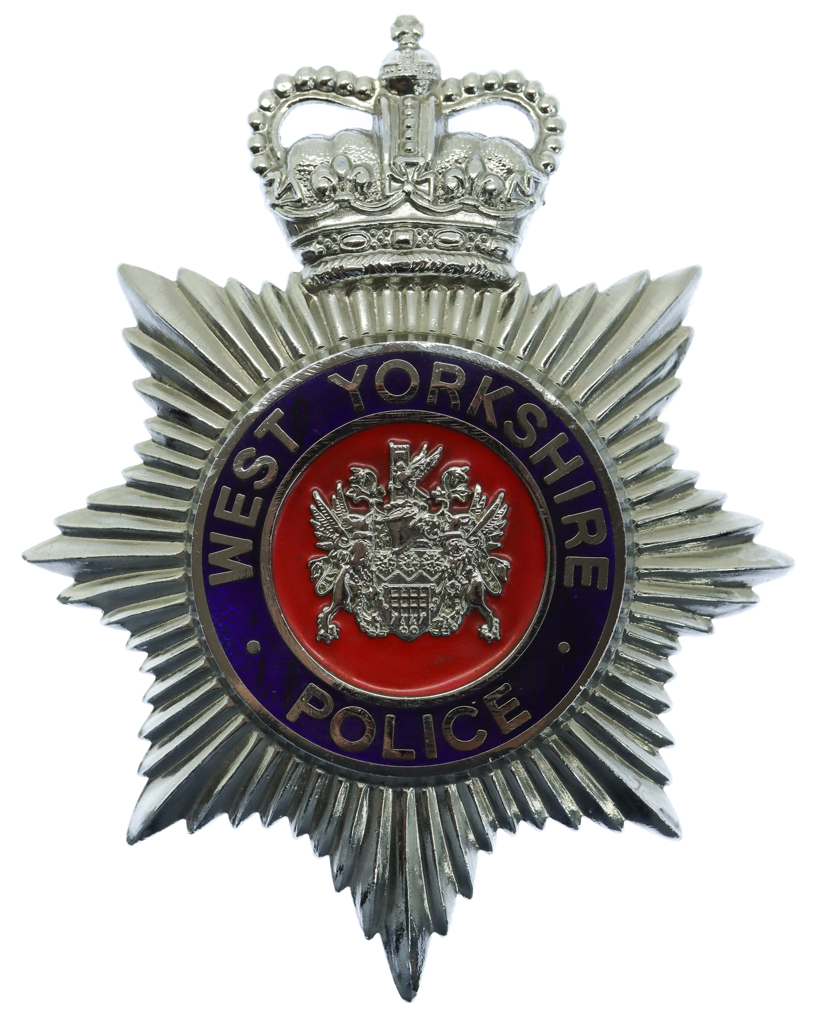West Yorkshire Police Enamelled Helmet Plate - Queen's Crown