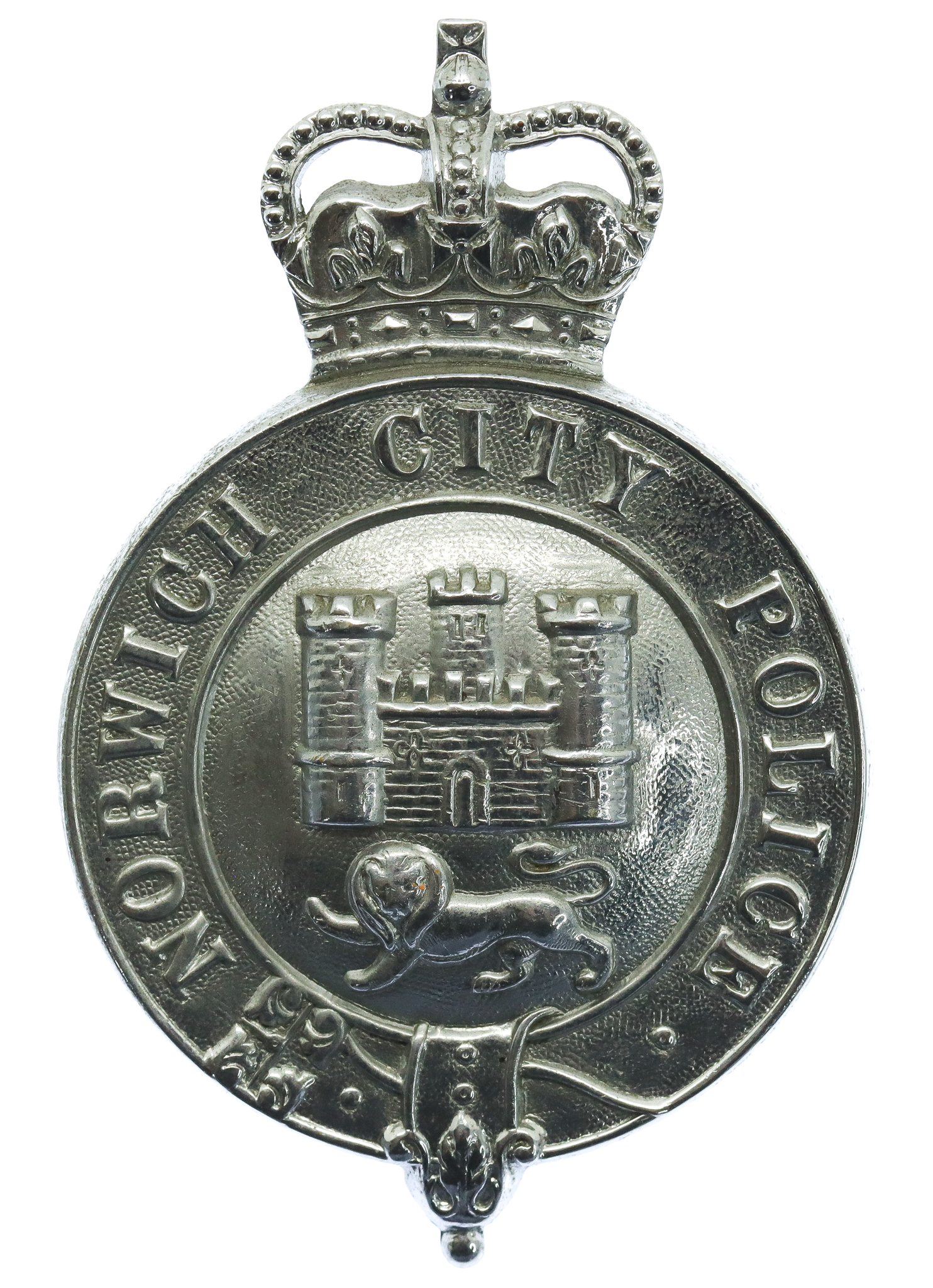 Norwich City Police Helmet Plate - Queen's Crown