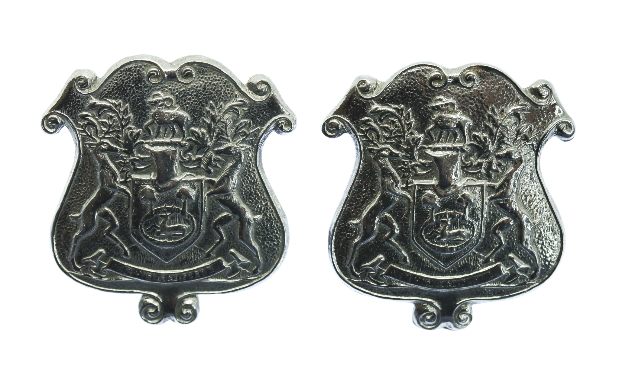 Pair of Derby Borough Police Collar Badges