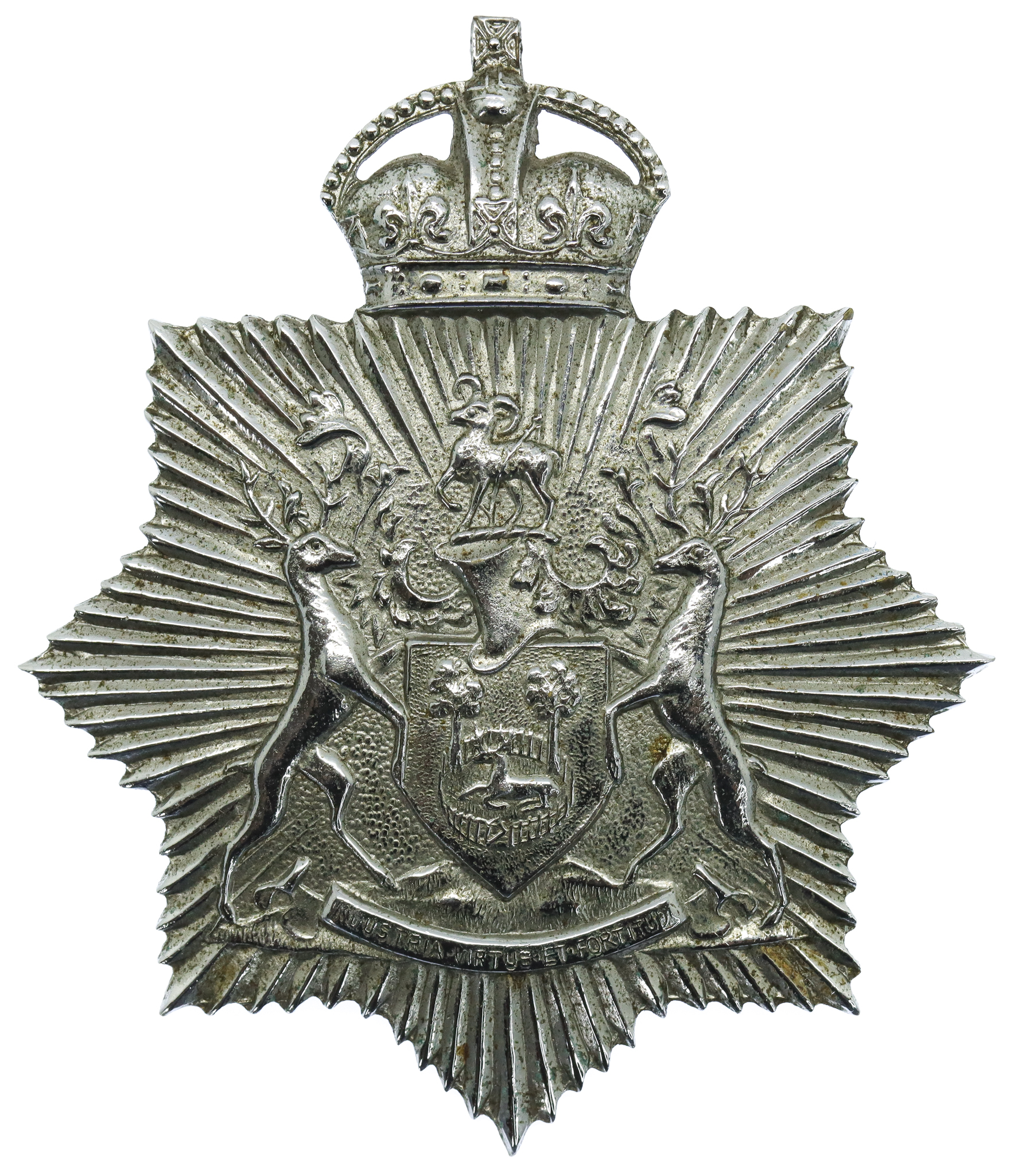Derby Borough Police Star Helmet Plate - King's Crown
